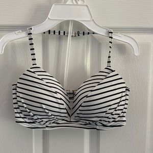 COPY - Victoria Secret 32D push up bikini top. Black and white stripe.